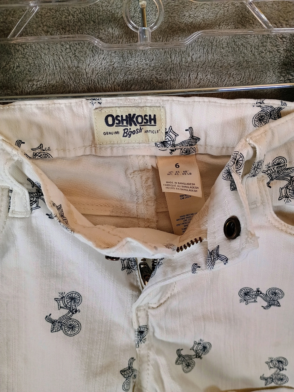 OshKosh B'gosh Girls Shorts with Navy Bike Print Size 6 - Picture 2 of 12